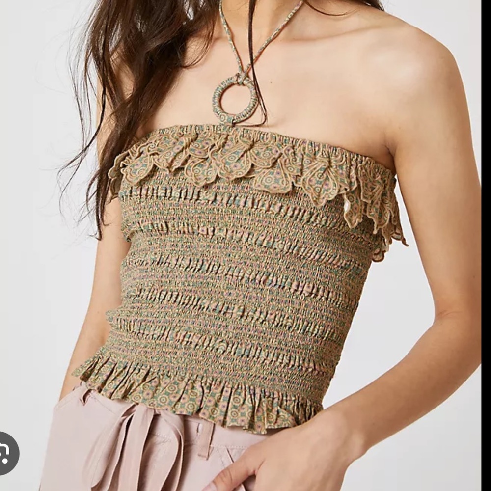 Anthropologie Smocked Halter Top